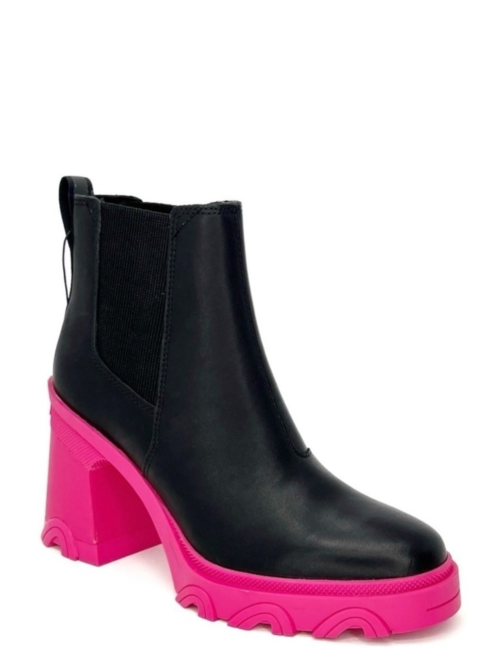 Sorel Brex Waterproof Chelsea Ankle Boots Size 8 Platform Black Pink New NWT